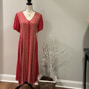 Sharagano Red Floral Maxi Dress